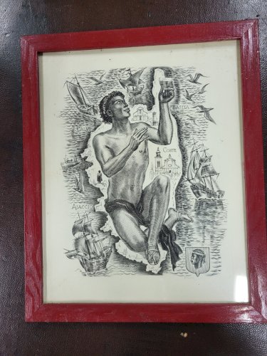 CADRE GRAVURE DECARIS ALBERT "LES VINS DE CORSE"
