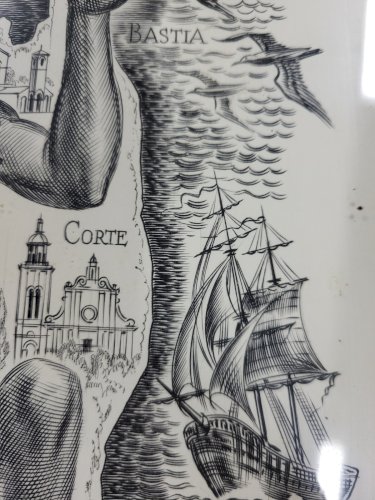 CADRE GRAVURE DECARIS ALBERT "LES VINS DE CORSE"