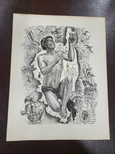 CADRE GRAVURE DECARIS ALBERT "LES VINS DE CORSE"