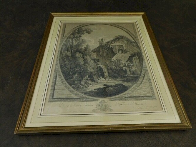 CADRE GRAVURE DEDIEE A MR FOURNIAIRE NEGOCIANT A MARSEILLE DU XIX ème SIECLE