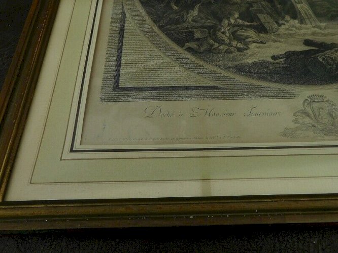 CADRE GRAVURE DEDIEE A MR FOURNIAIRE NEGOCIANT A MARSEILLE DU XIX ème SIECLE