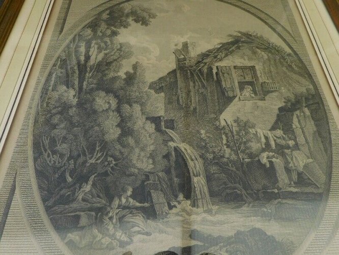 CADRE GRAVURE DEDIEE A MR FOURNIAIRE NEGOCIANT A MARSEILLE DU XIX ème SIECLE