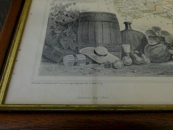 CADRE GRAVURE DEPARTEMENT DE L'HERAULT CARTE