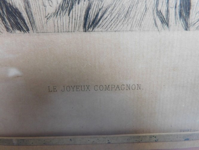 CADRE GRAVURE LE JOYEUX COMPAGNON JACQUEMART