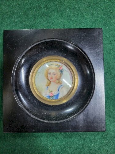 CADRE MEDAILLON MINIATURE SIGNE J CARRVE
