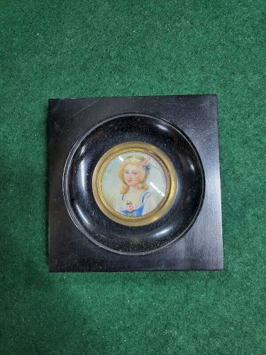 CADRE MEDAILLON MINIATURE SIGNE J CARRVE