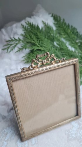 cadre mini en laiton style louis XVI - mini cadre porte photo ancien