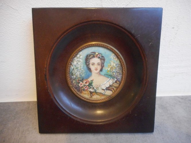 CADRE MINIATURE ANCIEN SIGNE CRAUSSE N° 1