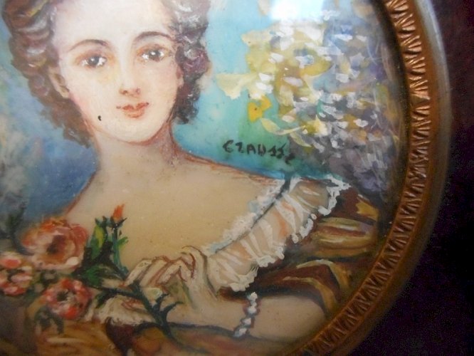 CADRE MINIATURE ANCIEN SIGNE CRAUSSE N° 1