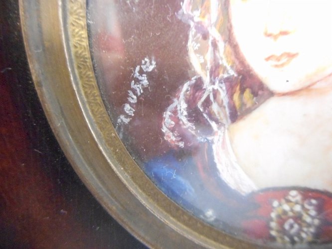 CADRE MINIATURE ANCIEN SIGNE CRAUSSE N° 3