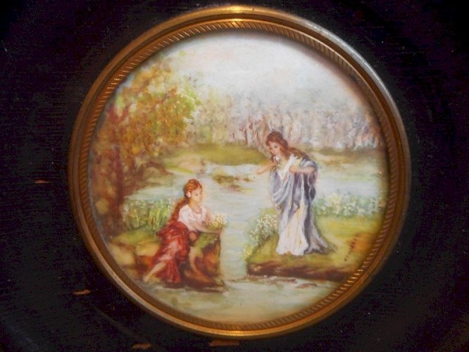 CADRE MINIATURE ANCIEN SIGNE CRAUSSE N° 4