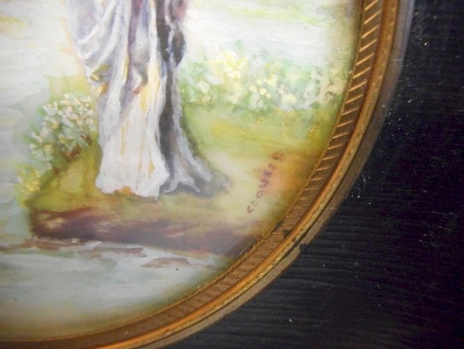 CADRE MINIATURE ANCIEN SIGNE CRAUSSE N° 4