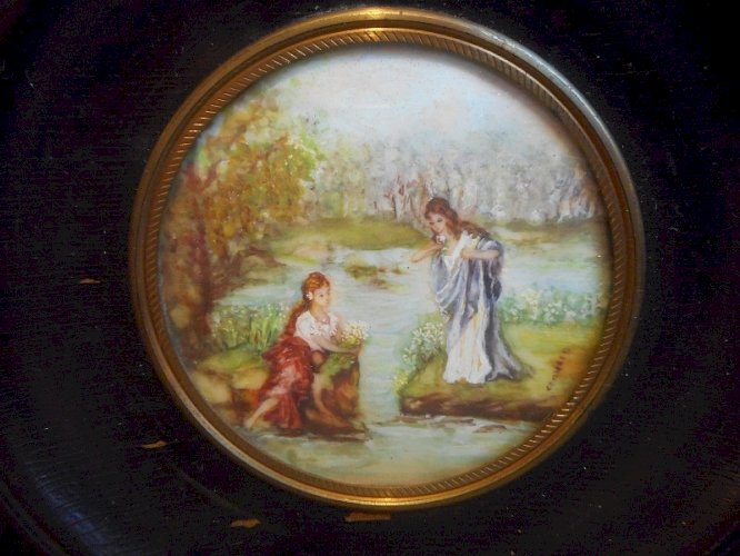 CADRE MINIATURE ANCIEN SIGNE CRAUSSE N° 4