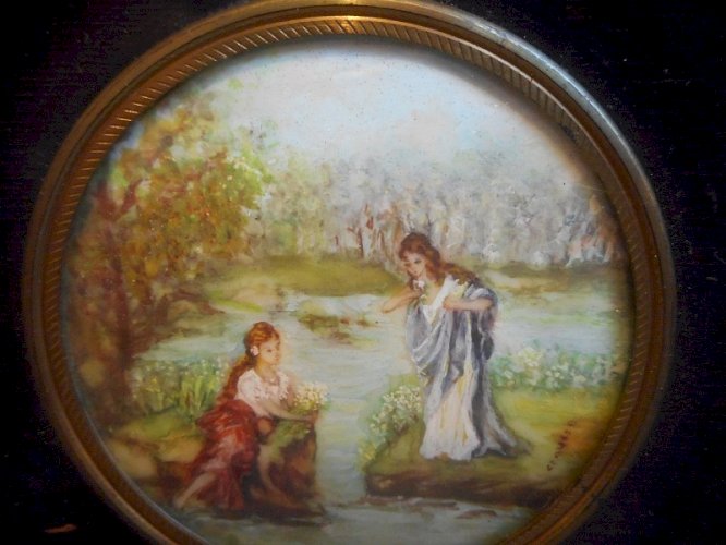 CADRE MINIATURE ANCIEN SIGNE CRAUSSE N° 4