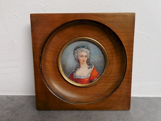 CADRE MINIATURE MADAME DE MONTESSON SIGNE ET SUR SUPPORT PRECIEUX N°20
