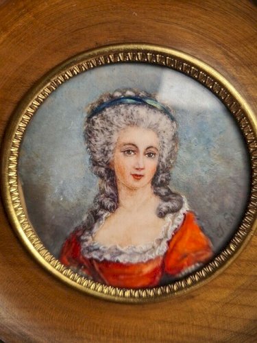 CADRE MINIATURE MADAME DE MONTESSON SIGNE ET SUR SUPPORT PRECIEUX N°20