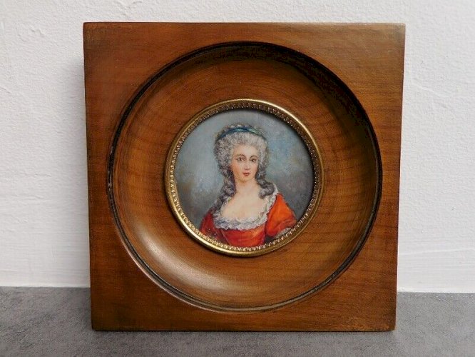 CADRE MINIATURE MADAME DE MONTESSON SIGNE ET SUR SUPPORT PRECIEUX N°20