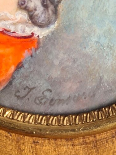 CADRE MINIATURE MADAME DE MONTESSON SIGNE ET SUR SUPPORT PRECIEUX N°20
