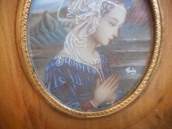 CADRE MINIATURE PEINTURE SIGNEE RUBY N° 14
