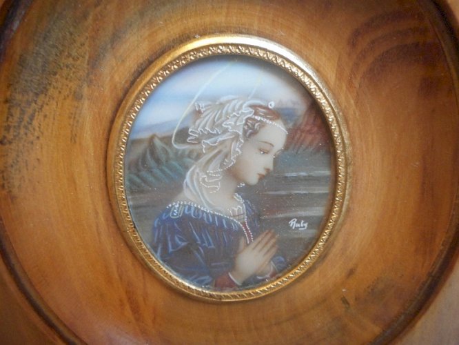 CADRE MINIATURE PEINTURE SIGNEE RUBY N° 14