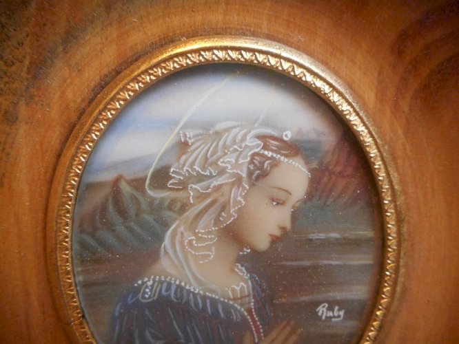 CADRE MINIATURE PEINTURE SIGNEE RUBY N° 14