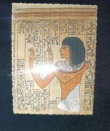 Cadre papyrus egyptien avec certificat de qualité en bon etat(made in chiner)