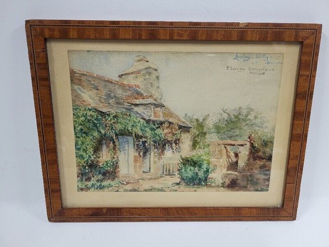 CADRE PEINTURE AQUARELLE P. LORIMY KERTUGALFE DN.J AOUT 1920