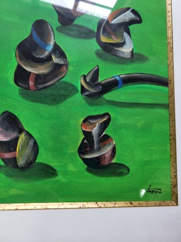 CADRE PEINTURE TABLEAU SUR PAPIER DE GERARD TESSON