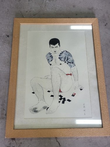 CADRE PHOTOLITHOGRAPHIE SIGNE GO MISHIMA N° 1