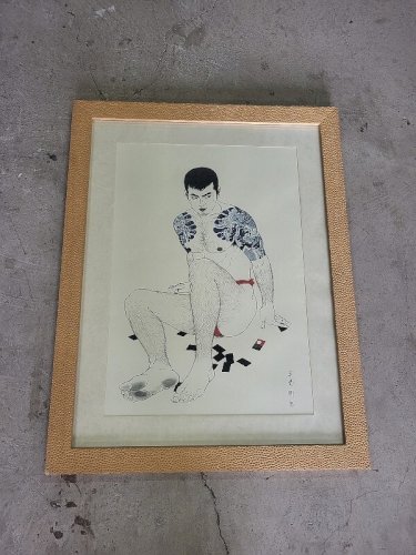 CADRE PHOTOLITHOGRAPHIE SIGNE GO MISHIMA N° 1