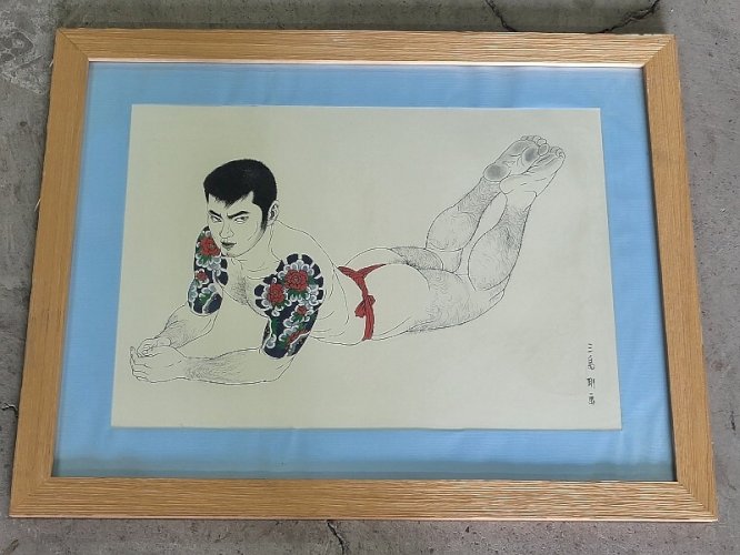 CADRE PHOTOLITHOGRAPHIE SIGNE GO MISHIMA N° 3