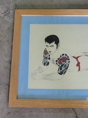 CADRE PHOTOLITHOGRAPHIE SIGNE GO MISHIMA N° 3