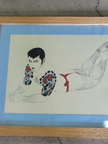 CADRE PHOTOLITHOGRAPHIE SIGNE GO MISHIMA N° 3
