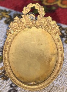 cadre porte photo miniature de style Louis XVI laiton doré XIXe