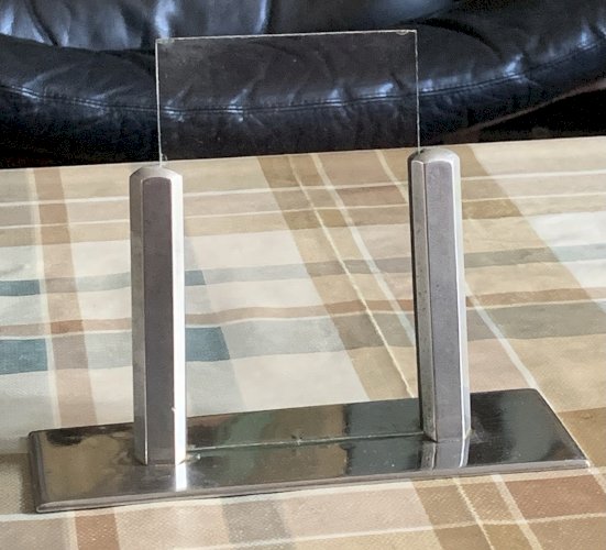 Cadre porte photos art déco moderniste 1930's en métal chromé