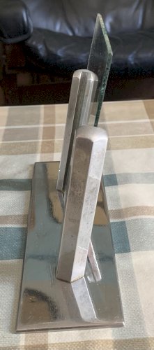 Cadre porte photos art déco moderniste 1930's en métal chromé