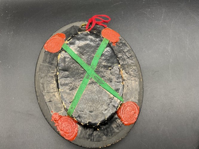 Cadre Reliquaire , 4 reliques  Saint FLORE , ST CHANTAL ,ST ALACOQUE,ST SALES