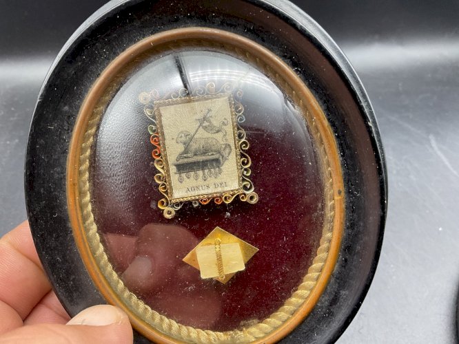Cadre Reliquaire Napoléon III RELIQUE AGNUS DEI