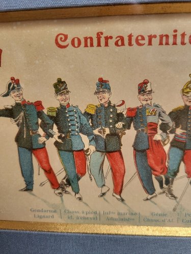 CADRE SOUS VERRE " CONFRATERNITE D'ARMES MILITAIRES"