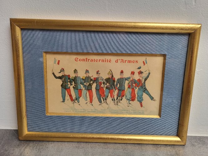 CADRE SOUS VERRE " CONFRATERNITE D'ARMES MILITAIRES"