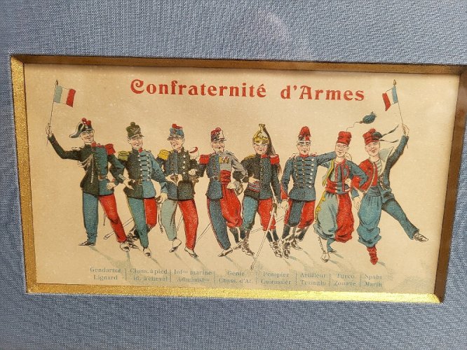 CADRE SOUS VERRE " CONFRATERNITE D'ARMES MILITAIRES"