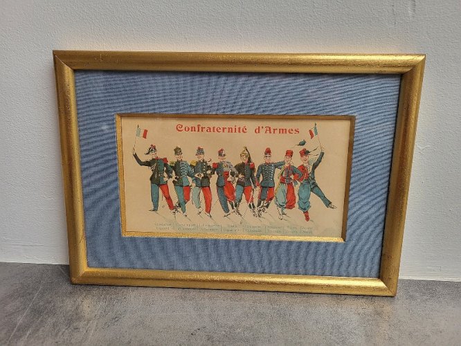 CADRE SOUS VERRE " CONFRATERNITE D'ARMES MILITAIRES"