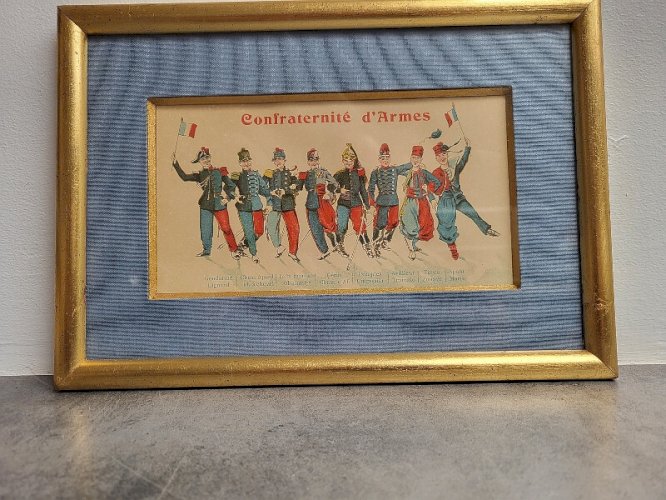 CADRE SOUS VERRE " CONFRATERNITE D'ARMES MILITAIRES"