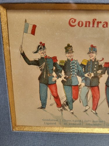 CADRE SOUS VERRE " CONFRATERNITE D'ARMES MILITAIRES"