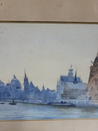 CADRE TABLEAU AQUARELLE PALAIS DES NATIONS RILLS EXPOSITION DE 1900
