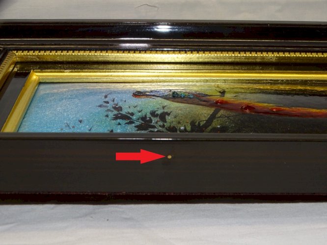 - CADRE TABLEAU EMAIL Signé JEAN GRANGER LIMOGES OISEAU de PARADIS DECO XXe  D