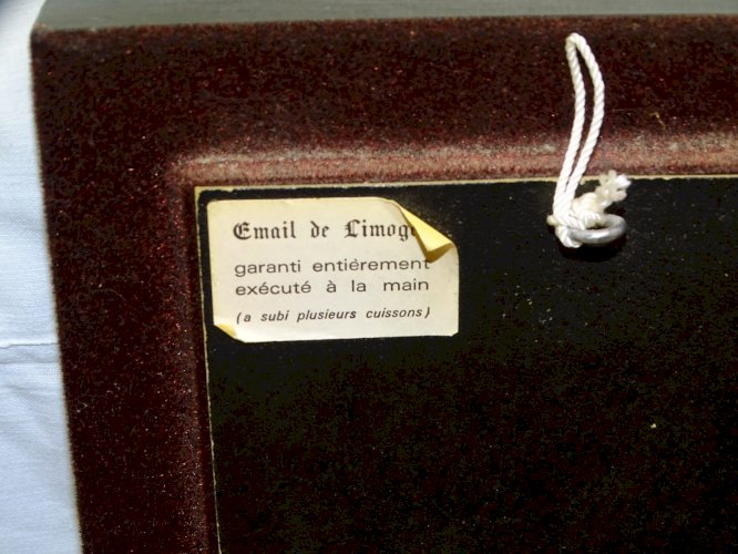 - CADRE TABLEAU EMAIL Signé JEAN GRANGER LIMOGES OISEAU de PARADIS DECO XXe  D