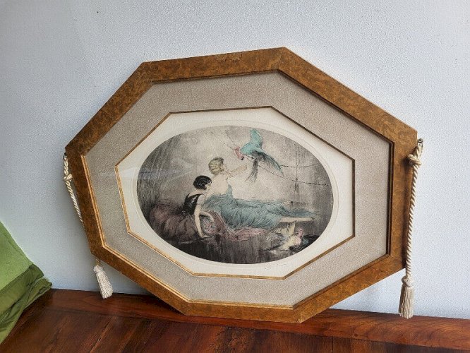 CADRE TABLEAU GRAVURE DE E. NAUDY ART DECO