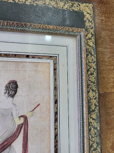 CADRE TABLEAU GRAVURE EAU FORTE COLORE CARICATURES PARISIENNES