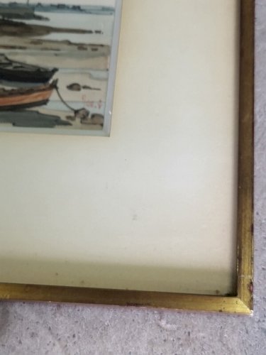 CADRE TABLEAU PEINTURE AQUARELLE YAN ROBERT 1901-1994